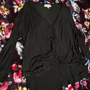 n/p black oversized tee, crop front tshirt long sleeve tee